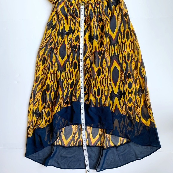 PRINCESS VERA WANG Size XS Mustard & Navy Sleeveless Dress - Picture 7 of 12